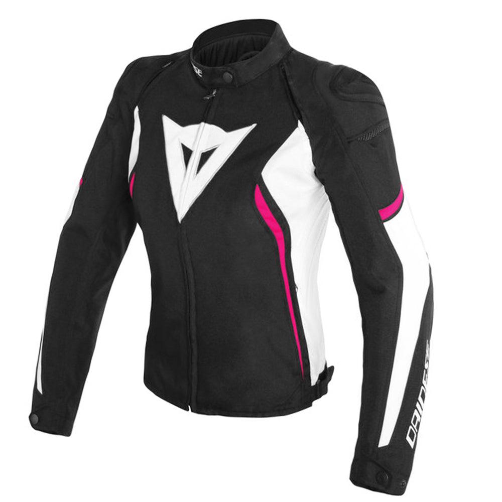 DAINESE AVRO D2 TEX LADY JACKET - BLACK/WHITE/FUCHSIA MCLEOD ACCESSORIES (P) sold by Cully's Yamaha