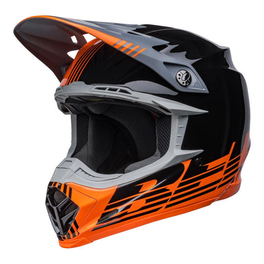 BELL MOTO-9 MIPS LOUVER 2022 HELMET - GLOSS BLACK/ORANGE CASSONS PTY LTD sold by Cully's Yamaha