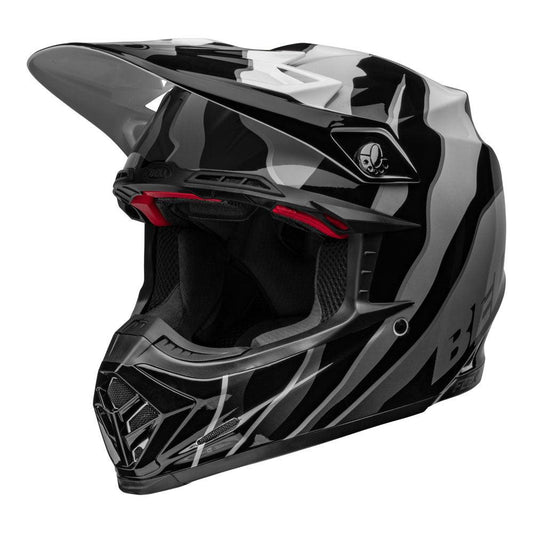 BELL MOTO-9S FLEX CLAW 2022 HELMET - GLOSS BLACK/WHITE CASSONS PTY LTD sold by Cully's Yamaha