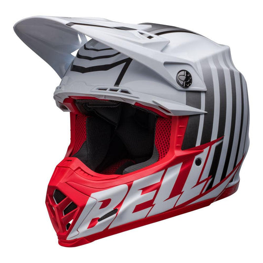 BELL MOTO-9S FLEX SPRINT 2022 HELMET - MATTE/GLOSS WHITE/RED CASSONS PTY LTD sold by Cully's Yamaha