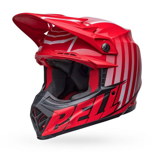 BELL 2023 MOTO-9S FLEX SPRINT HELMET - MATT GLOSS WHITE/RED CASSONS PTY LTD sold by Cully's Yamaha