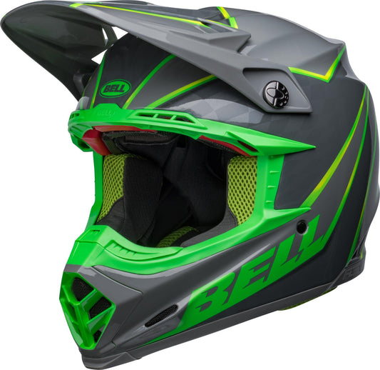 BELL 2023 MOTO-9S FLEX SPRITE HELMET - GREY/GREEN CASSONS PTY LTD sold by Cully's Yamaha