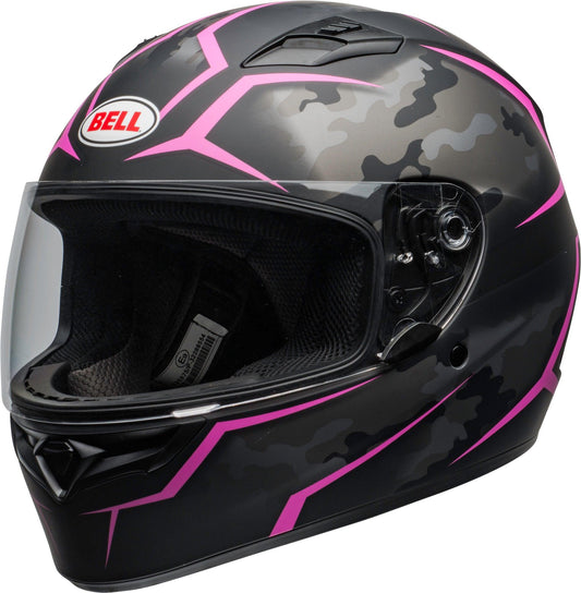 BELL QUALIFIER STEALTH CAMO HELMET - MATT BLACK/PINK CASSONS PTY LTD sold by Cully's Yamaha