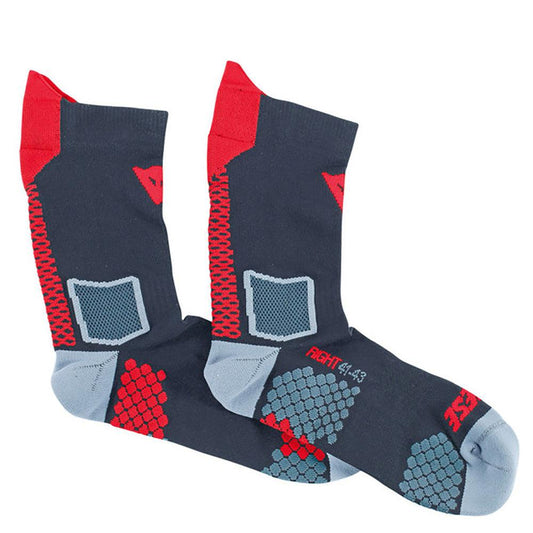 DAINESE D-CORE MID SOCK - BLACK/RED MCLEOD ACCESSORIES (P) sold by Cully's Yamaha