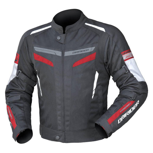 DRIRIDER AIR-RIDE 5 JACKET - BLACK/RED MCLEOD ACCESSORIES (P) sold by Cully's Yamaha