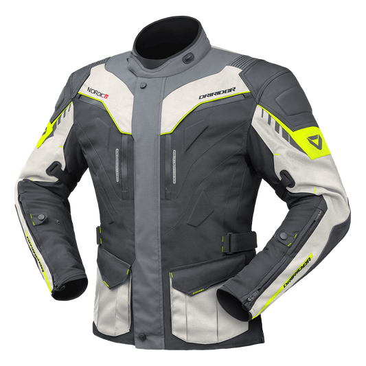 DRIRIDER WOMENS NORDIC V JACKET - GREY/LIME MCLEOD ACCESSORIES (P) sold by Cully's Yamaha