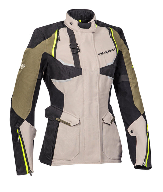 IXON EDDAS LADY JACKET - GREY/KHAKI/BLACK CASSONS PTY LTD sold by Cully's Yamaha