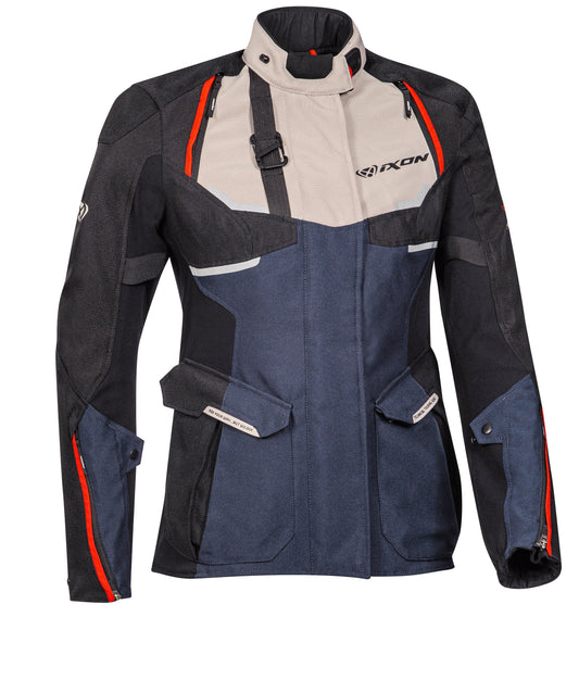 IXON EDDAS LADY JACKET - GREY/BLUE/BLACK CASSONS PTY LTD sold by Cully's Yamaha