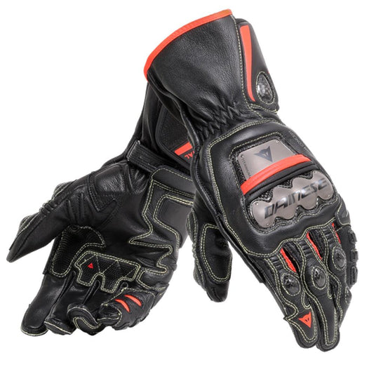 DAINESE FULL METAL 6 GLOVES - BLACK/FLUO RED MCLEOD ACCESSORIES (P) sold by Cully's Yamaha