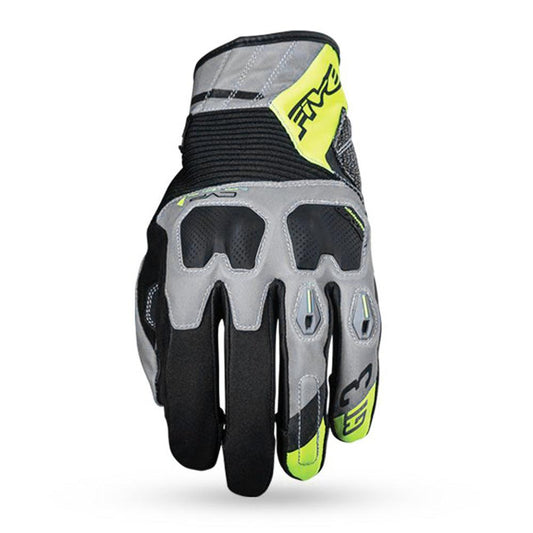 FIVE GT-3 WATER REPELLENT GLOVES - GREY/FLUO YELLOW MOTO NATIONAL ACCESSORIES PTY sold by Cully's Yamaha