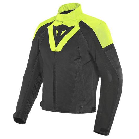 DAINESE LEVANTE AIR TEX JACKET - BLACK/FLUO YELLOW MCLEOD ACCESSORIES (P) sold by Cully's Yamaha