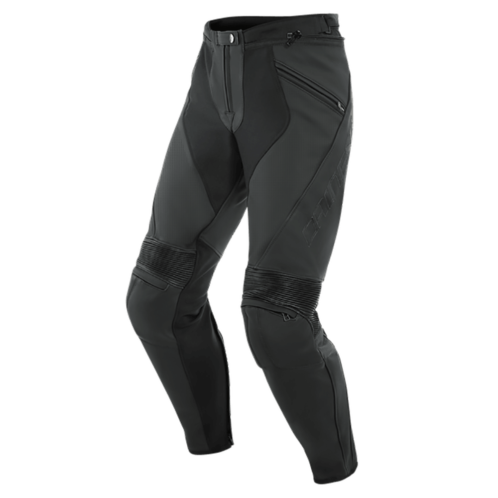 DAINESE PONY 3 PERFORATED LEATHER PANTS - MATT BLACK MCLEOD ACCESSORIES (P) sold by Cully's Yamaha