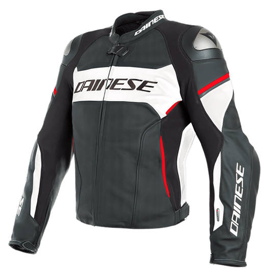 DAINESE RACING 3 D-AIR® PERF. LEATHER JACKET - BLACK/WHITE/LAVA RED MCLEOD ACCESSORIES (P) sold by Cully's Yamaha