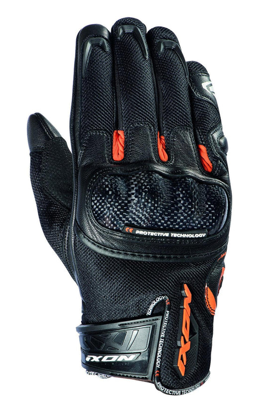 IXON RS RISE AIR GLOVES - BLACK/ORANGE CASSONS PTY LTD sold by Cully's Yamaha