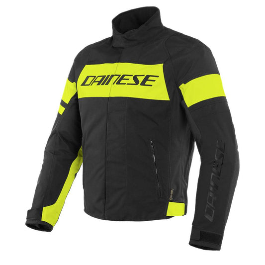 DAINESE SAETTA D-DRY® JACKET - BLACK/FLUO YELLOW MCLEOD ACCESSORIES (P) sold by Cully's Yamaha