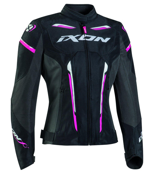 IXON STRIKER AIR WP LADY JACKET - BLACK/ANTHRACITE/FUCHSIA CASSONS PTY LTD sold by Cully's Yamaha