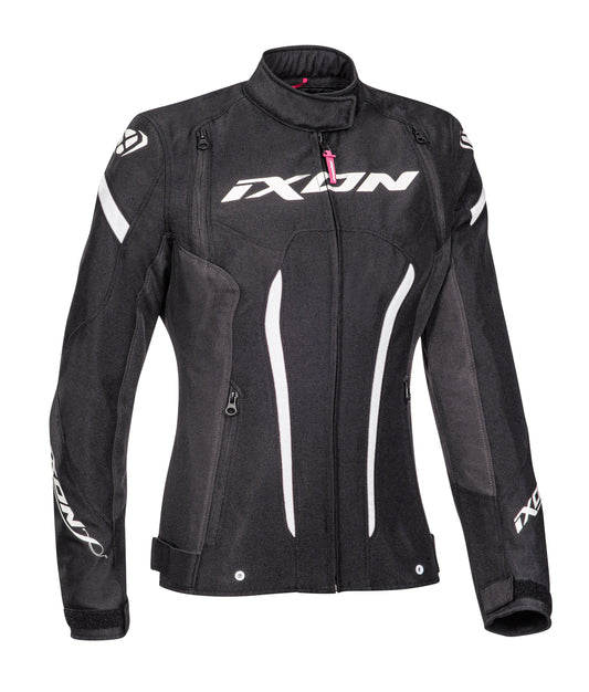 IXON STRIKER LADY JACKET - BLACK/WHITE CASSONS PTY LTD sold by Cully's Yamaha
