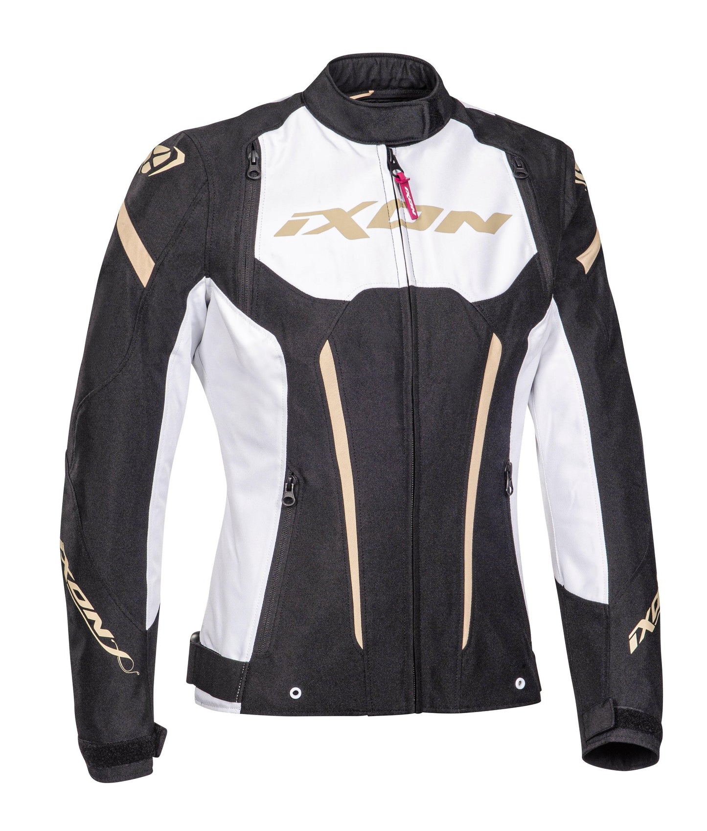 IXON STRIKER LADY JACKET - BLACK/WHITE/GOLD CASSONS PTY LTD sold by Cully's Yamaha