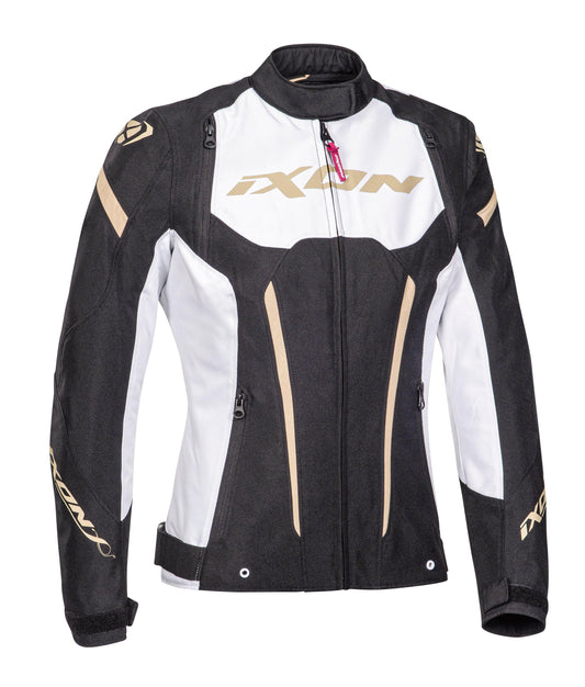 IXON STRIKER LADY JACKET - BLACK/WHITE/GOLD CASSONS PTY LTD sold by Cully's Yamaha