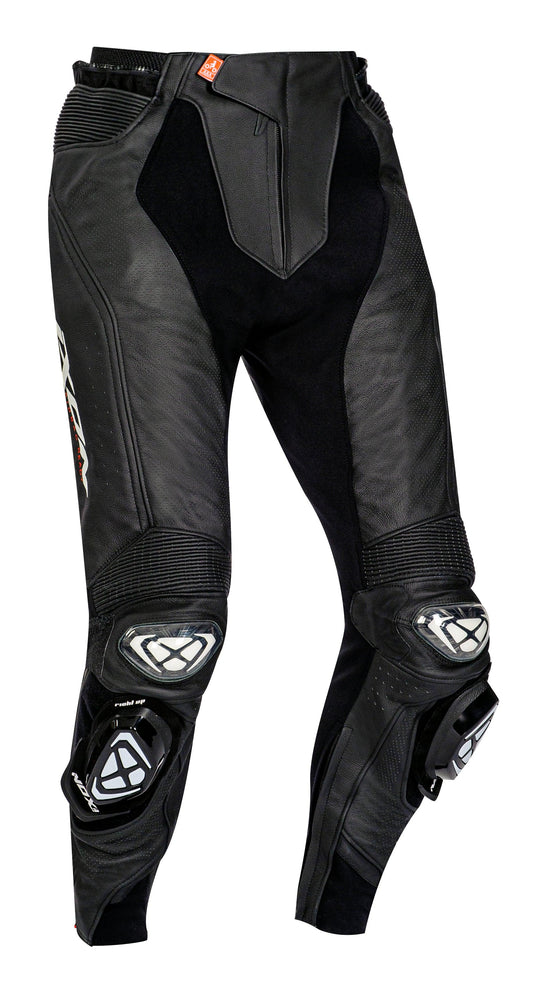 IXON VENDETTA EVO LEATHER PANTS - BLACK/WHITE CASSONS PTY LTD sold by Cully's Yamaha
