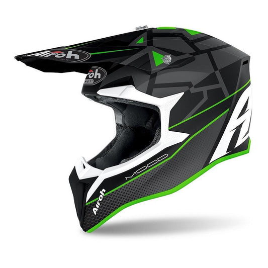 AIROH WRAAP HELMET - 'MOOD' GREEN MATT MOTO NATIONAL ACCESSORIES PTY sold by Cully's Yamaha